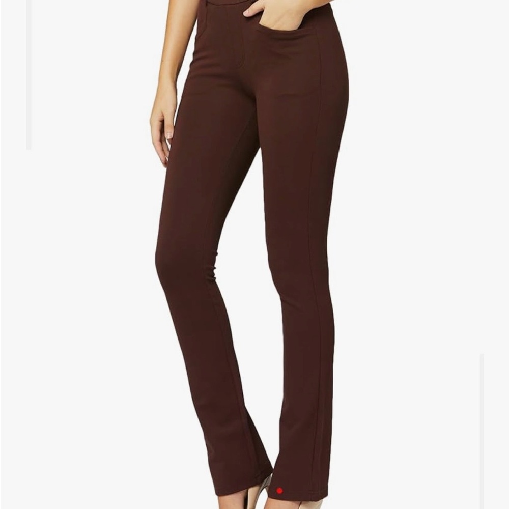 Women's Dark Brown Stretch Ponte Bootcut Leggings